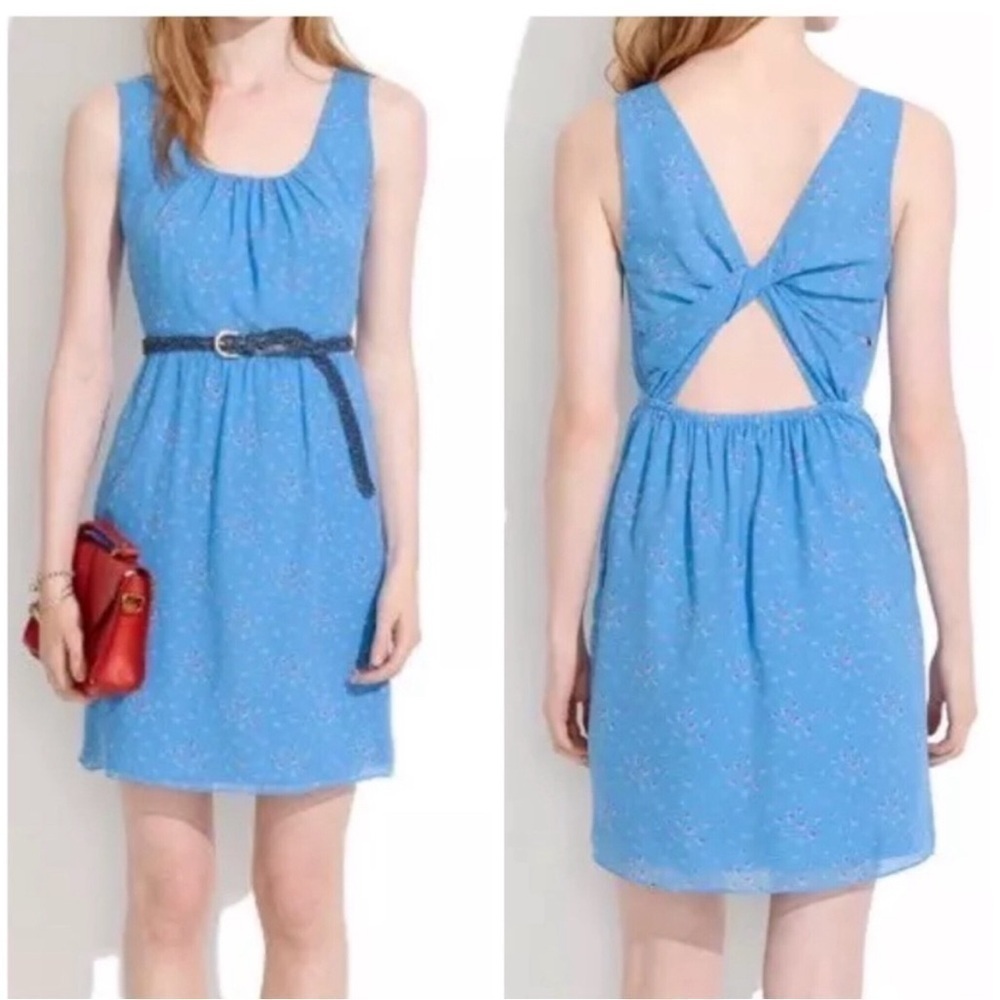 Madewell Silk Rosie Twist Back Floral Dress